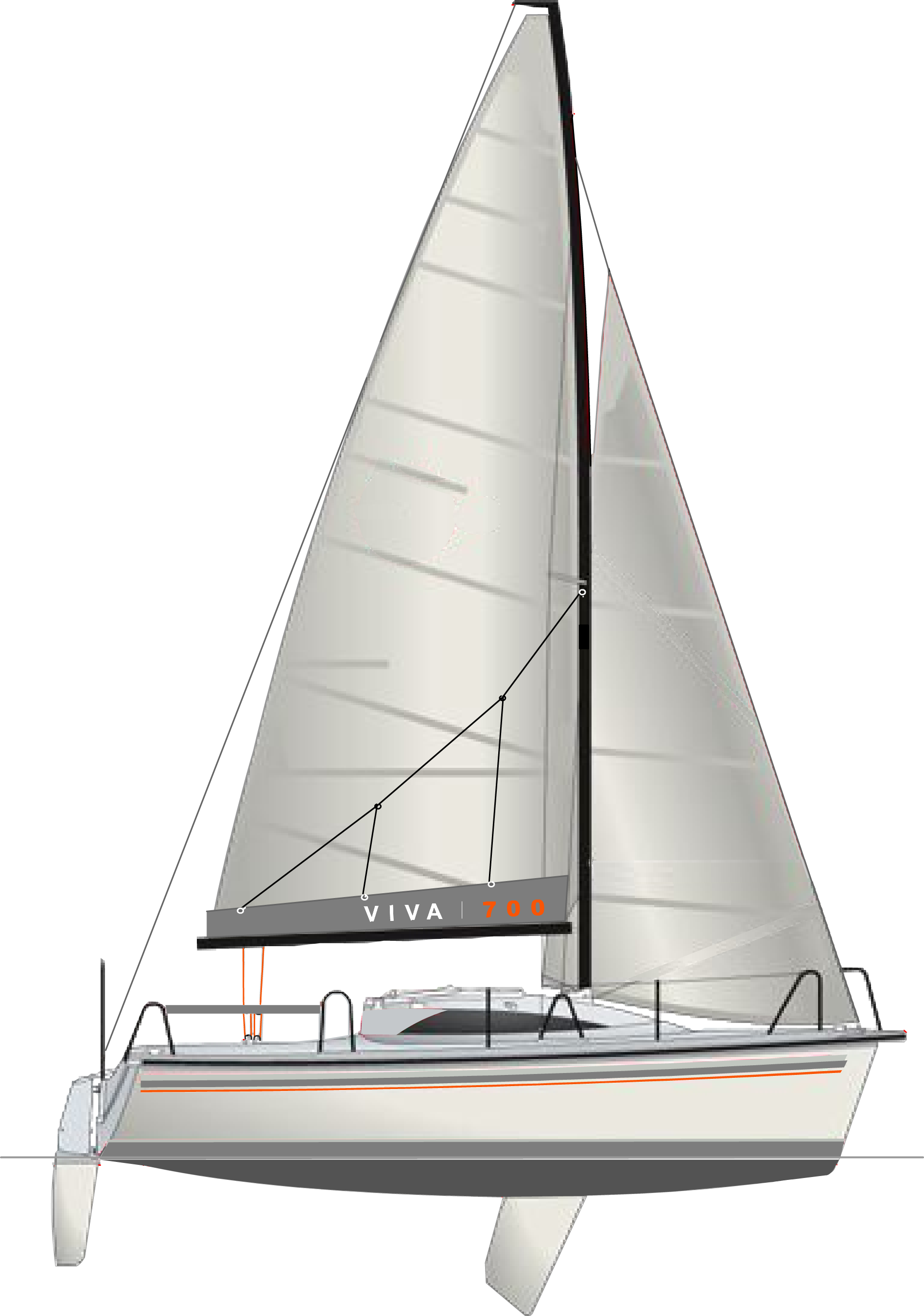 Sailing Porto sailboat illustration