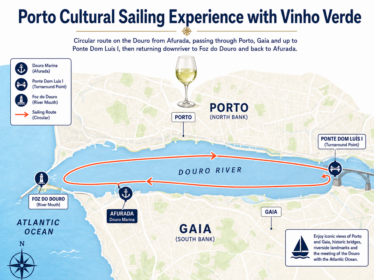 Porto Cultural Sailing Experience with Vinho Verde